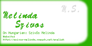 melinda szivos business card